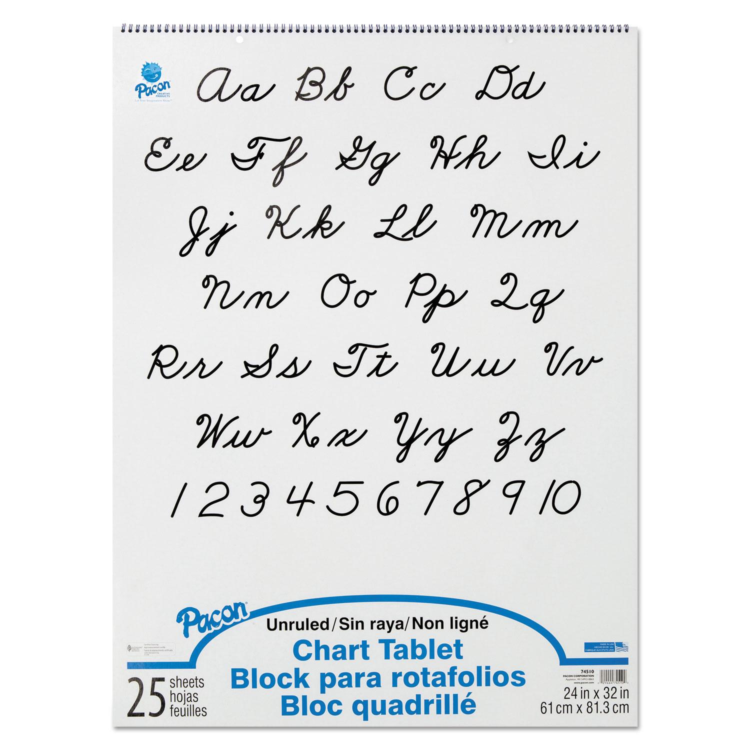 Pacon® Chart Tablets, Unruled, 24 x 32, White, 25 Sheets