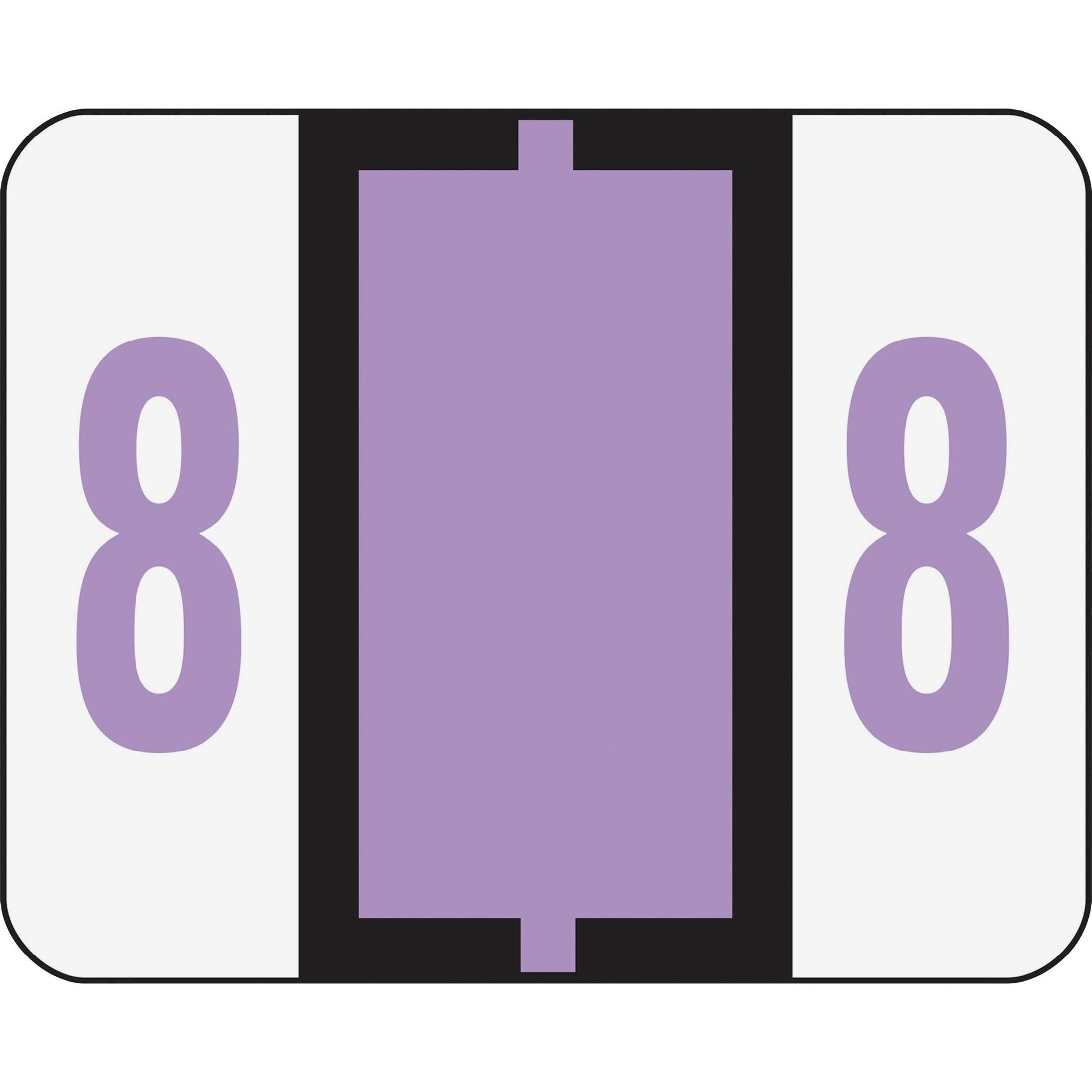 Numeric Coded Labels, "8", 1-1/4"x1", 500/RL, Lavender