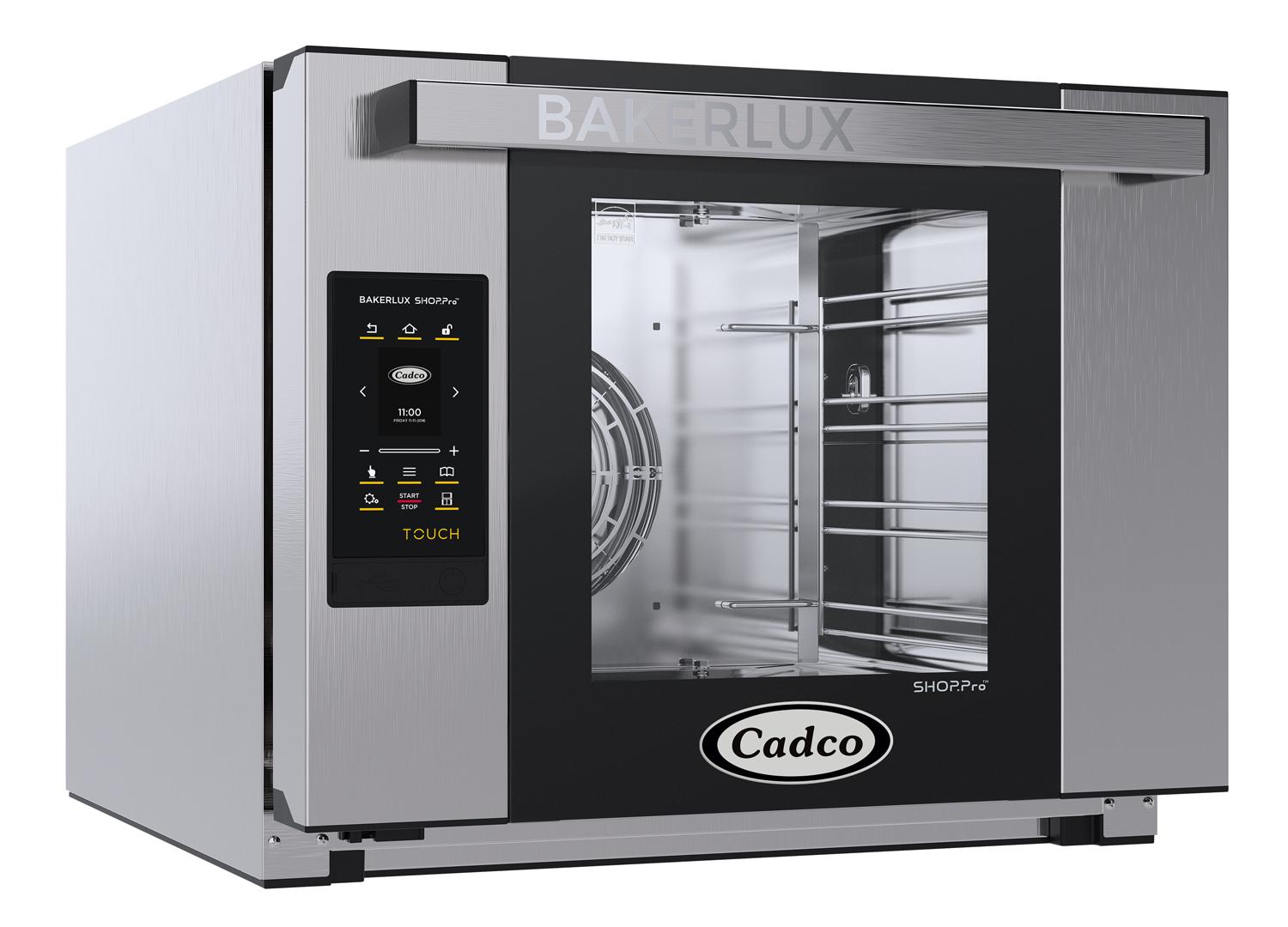 Cadco BAKERLUX Half Size Convection Oven, 4 shelf, 220v (with Humidity), TOUCH Panel