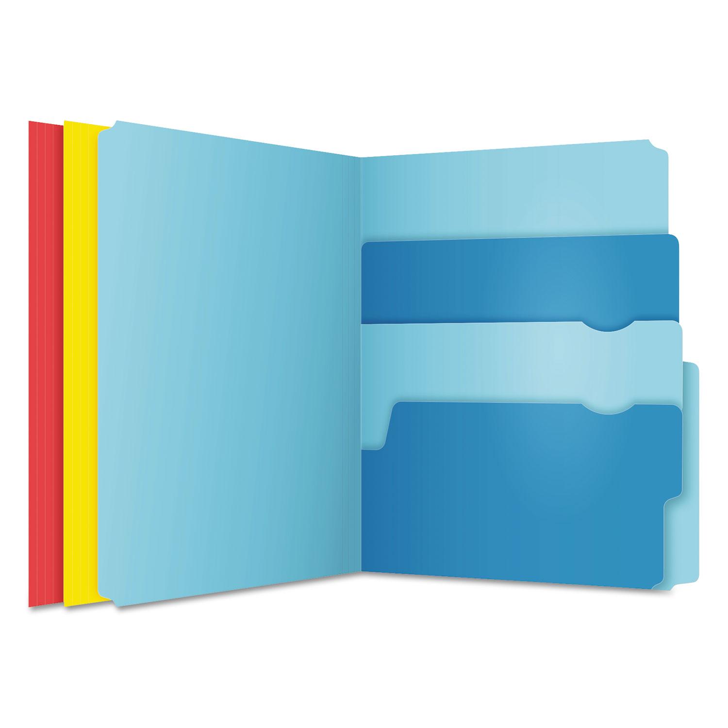 Pendaflex® Divide it Up File Folder, Multi Section, 1/2 Cut Tab, Letter, Assorted, 24/Pack