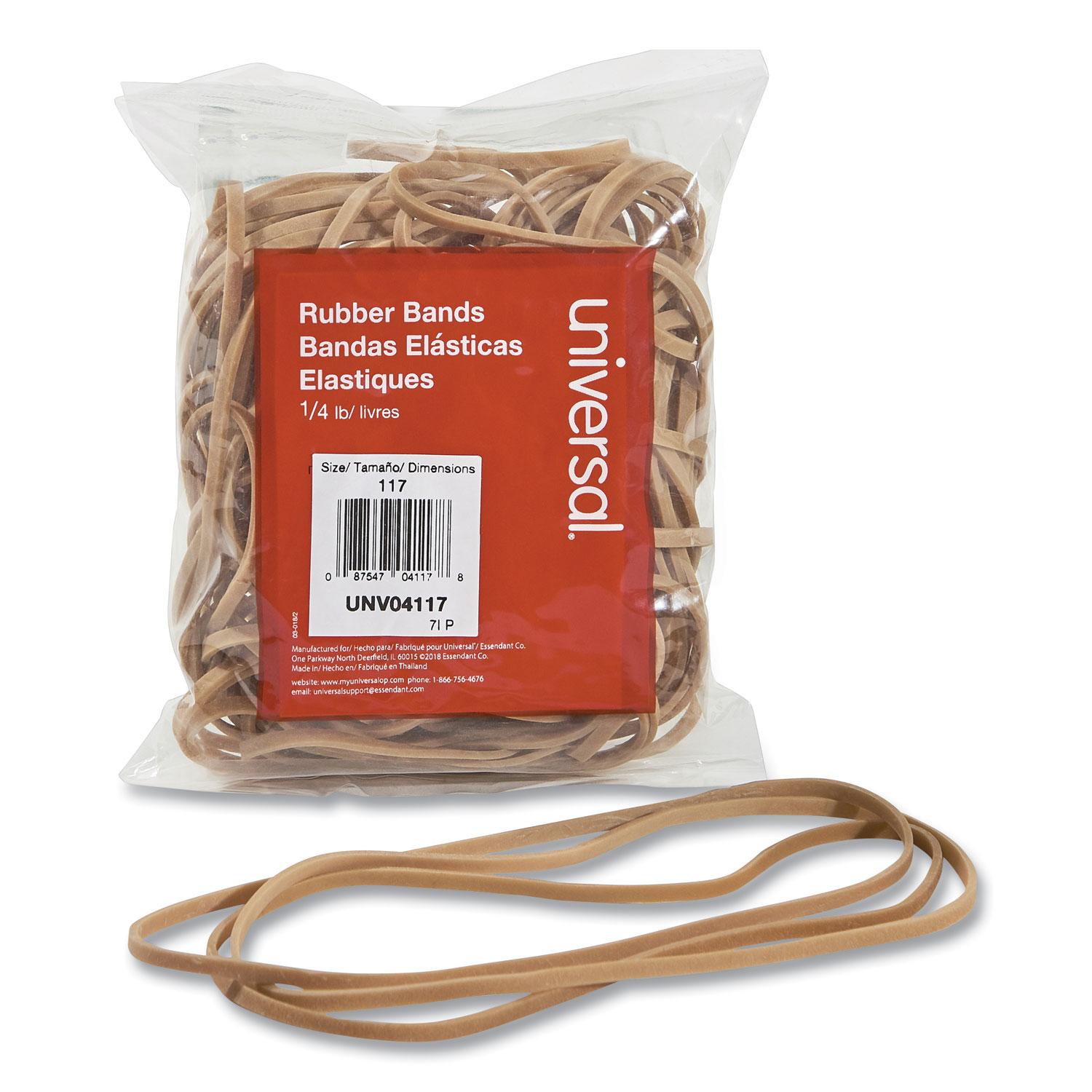 Universal® Rubber Bands, Size 117, 7 x 1/8, 50 Bands/1/4lb Pack