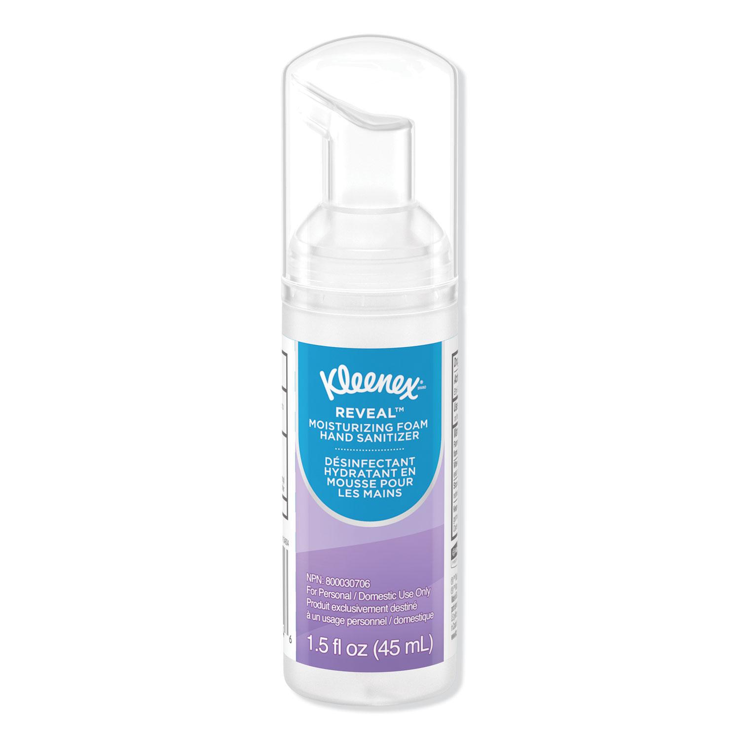 Kleenex® Reveal Ultra Moisturizing Foam Hand Sanitizer, 1.5 oz, Clear, 24/Carton