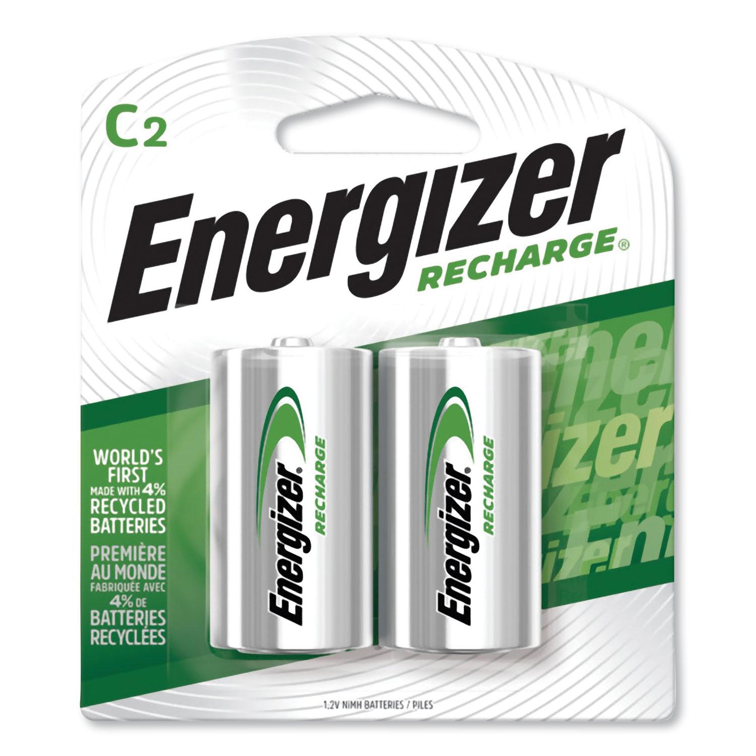 Energizer® NiMH Rechargeable Batteries, C, 2 Batteries/Pack