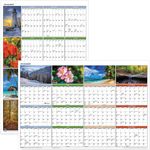 Seasons in Bloom Vertical/Horizontal Erasable Wall Planner, 24 x 36, 2019