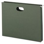 Smead 1 3/4" Cap Hanging Pockets w/Full-Height Gussetts, Letter, Green, 25/Box