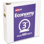 Avery® Economy View Binder w/Round Rings, 11 x 8 1/2, 3" Cap, White