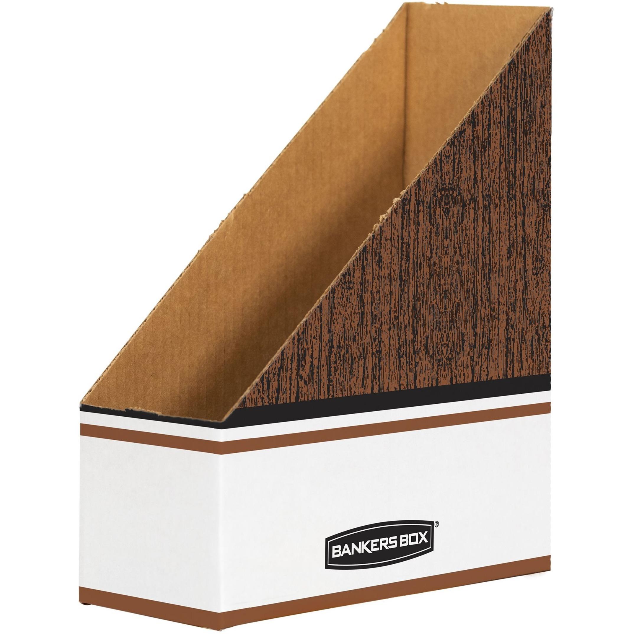 Magazine File,4"x11"x12-1/4",12/CT,Woodgrain/White
