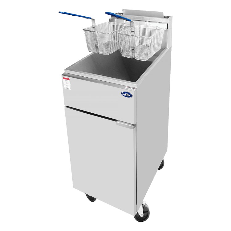 Atosa CookRite 40 lb. Gas Fryer, LP, (3) Tube Burner, Casters Included