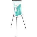 Universal® Heavy-Duty Adjustable Presentation Easel, 69" Maximum Height, Metal, Black