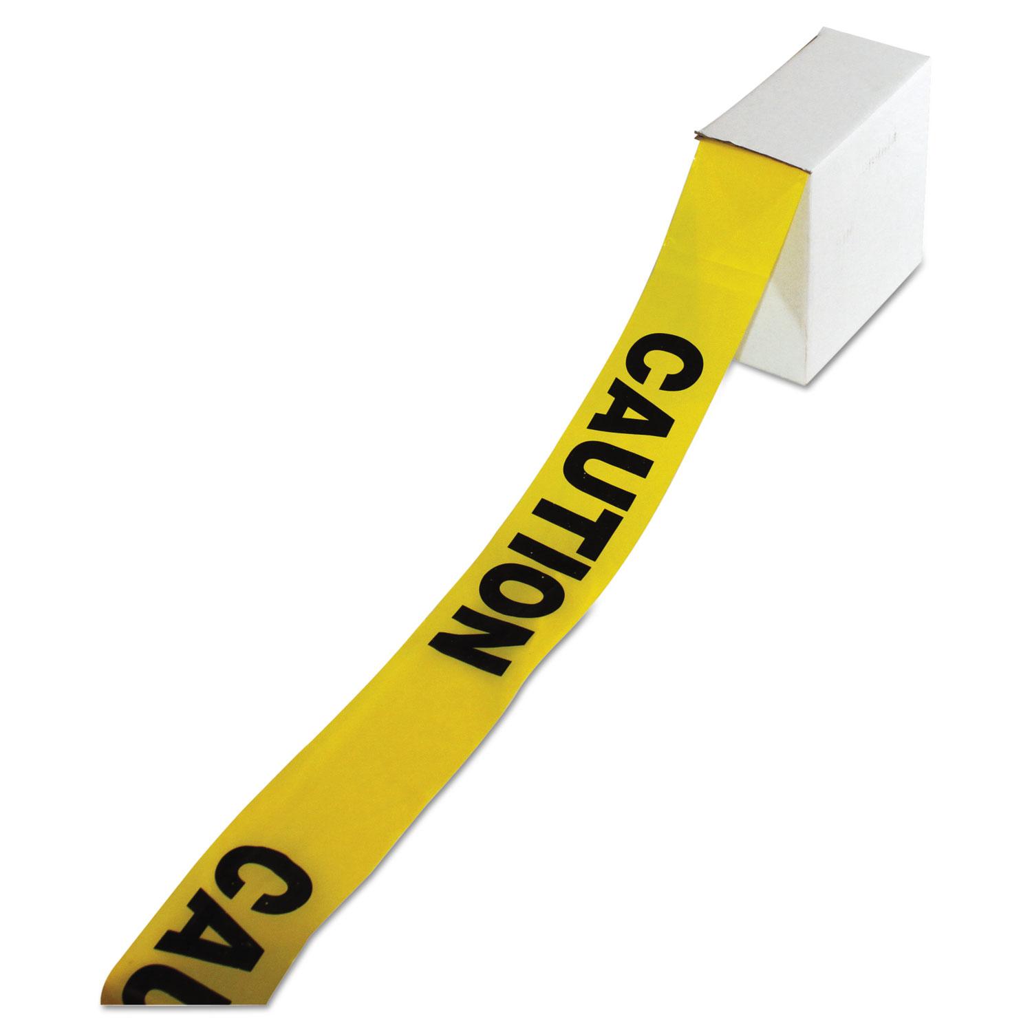 Impact® Site Safety Barrier Tape, "Caution" Text, 3" x 1000ft, Yellow/Black