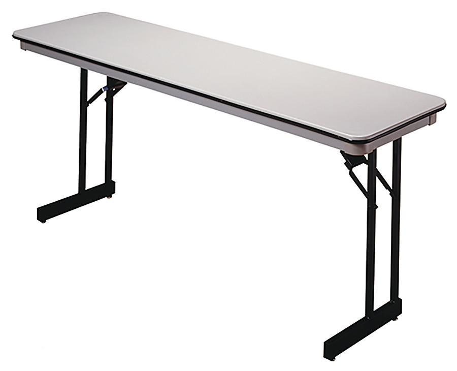 MityLite™ ABS Rectangular Folding Table with Conference Leg, 18"W x 72"L x 29"H - Tabletop Finish: Gray