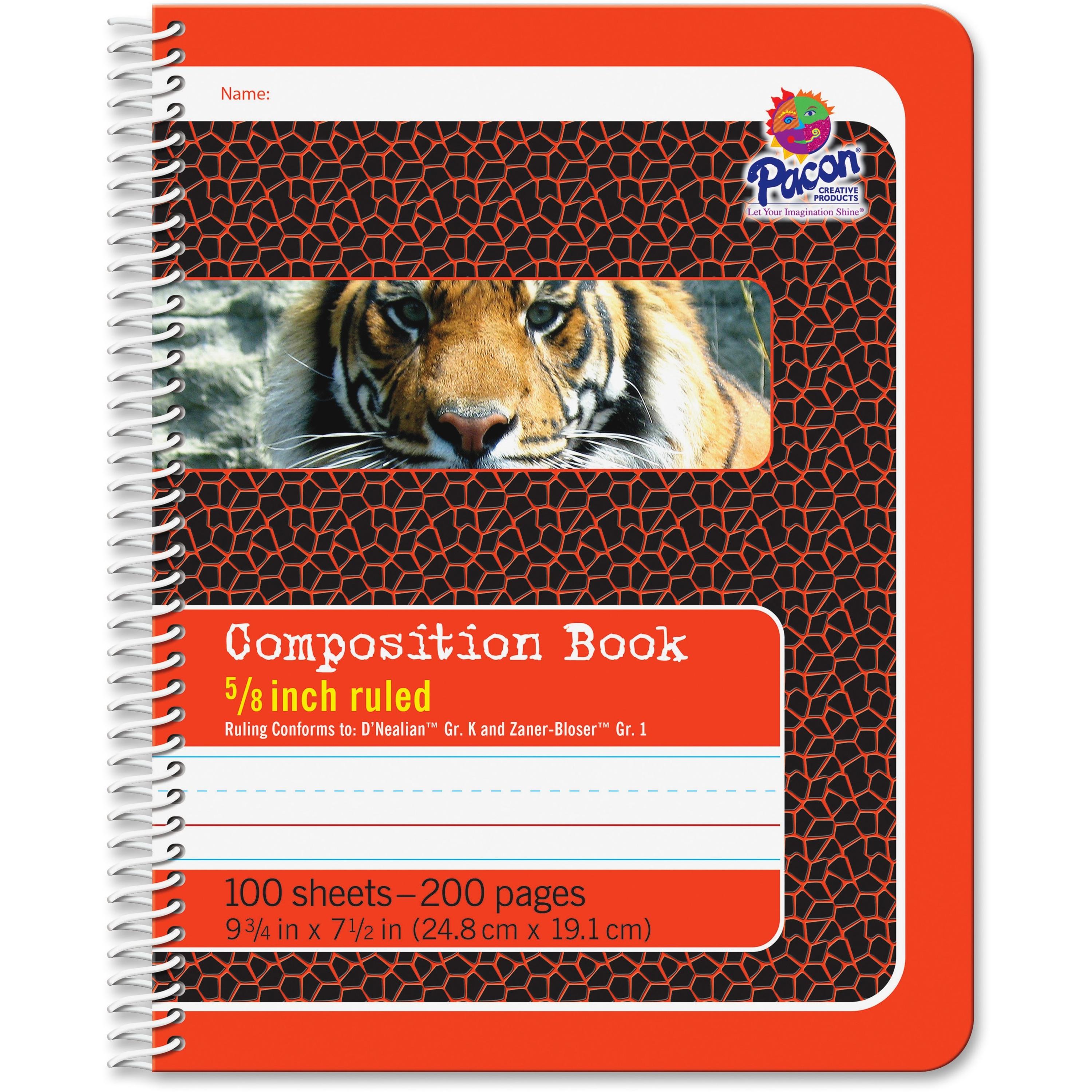 Spiral Bound Composition Books, 9-3/4"x7-1/2", 100SH/PK, WE