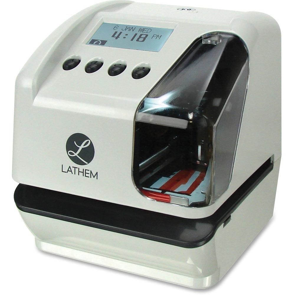 LT5000 Electronic Time/Date Stamp, Clear/Gray