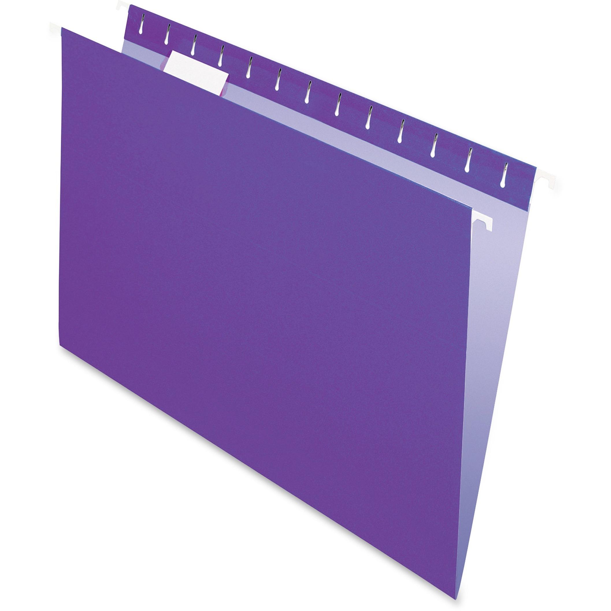 Hanging Folder, 1/5 Tab Cut, Letter Size, 25/BX, Violet