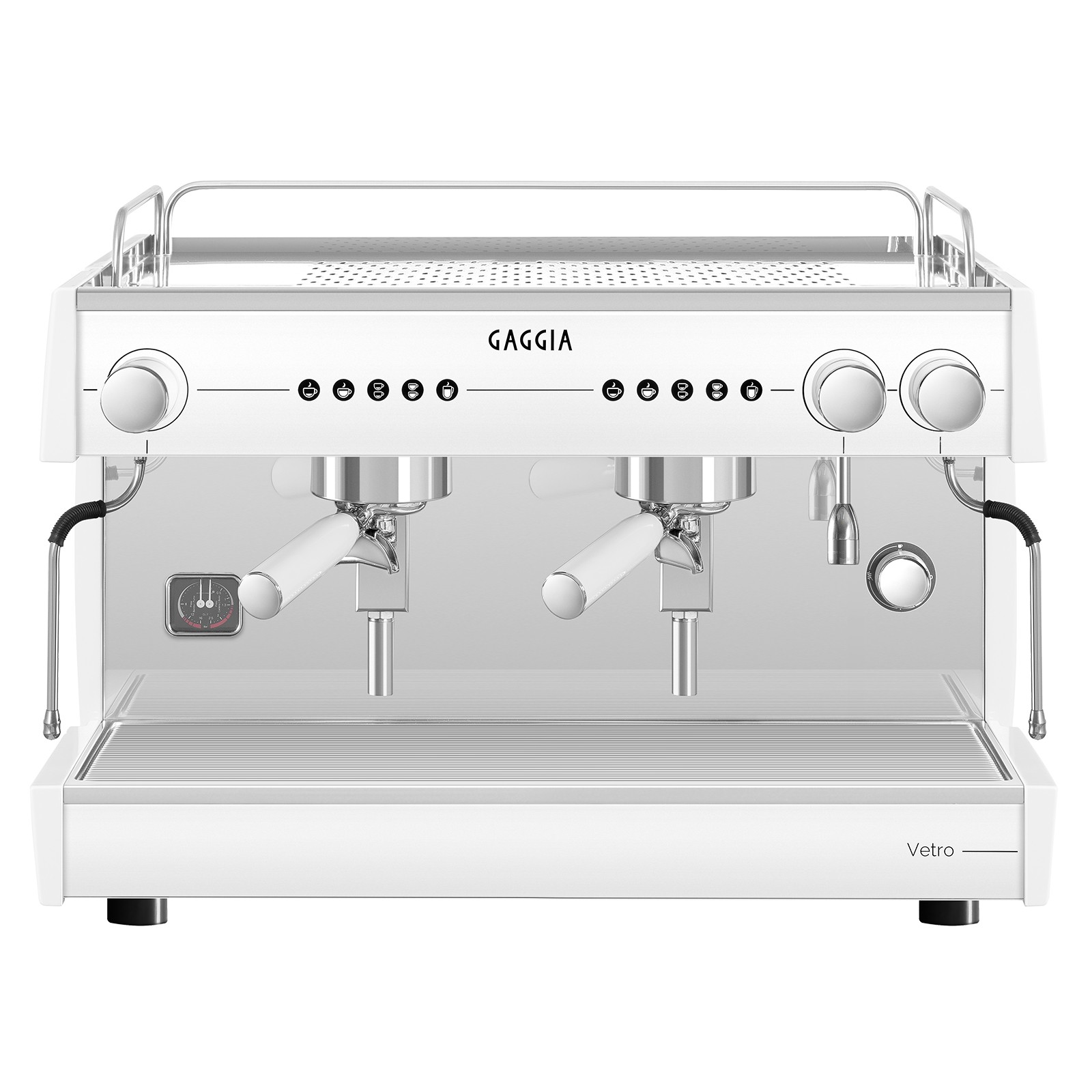 Gaggia Vetro 2-Group Tall Cup Traditionnal Espresso Coffee Machine, White - Installation Included