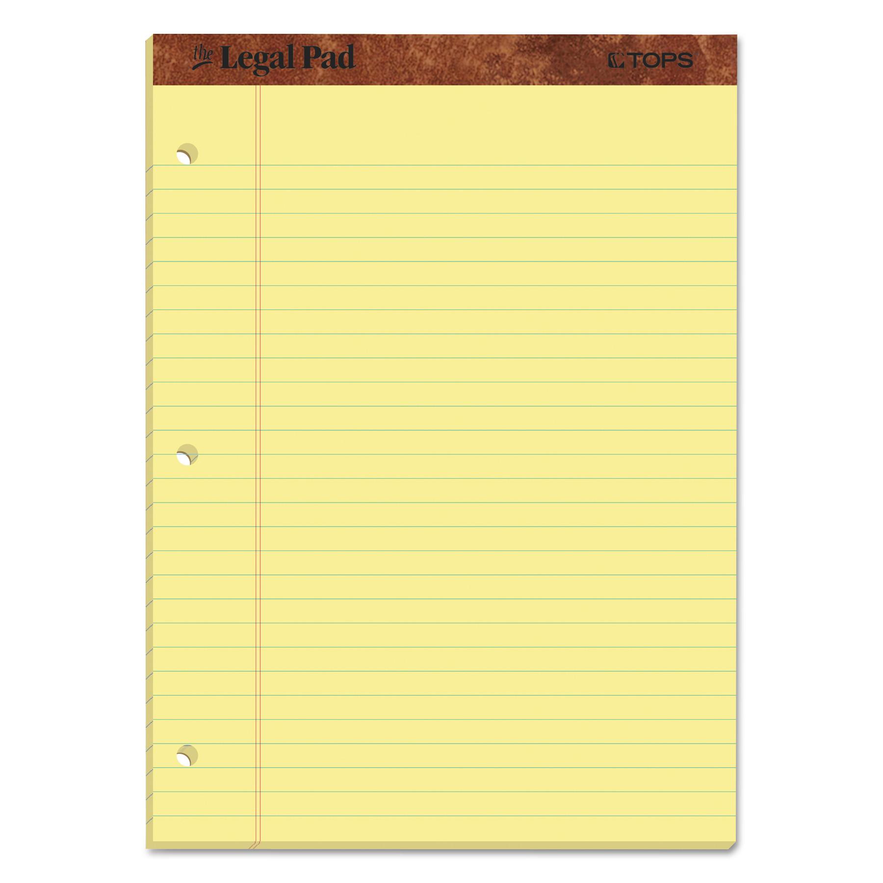 "The Legal Pad" Ruled Pads, Legal/Wide, 11 3/4 x 8 1/2, Canary, 50 Sheets, Dozen