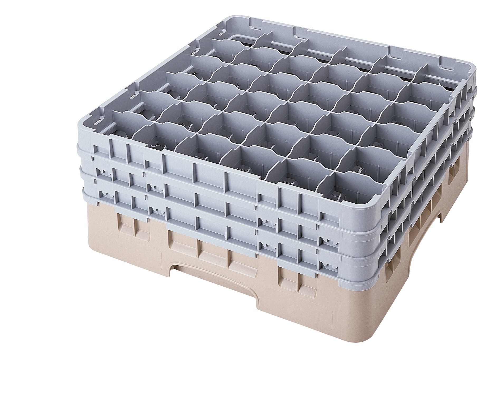 Cambro 36S738184 36-Compartment Full-Size Camrack® For Stemware and Tumblers 7 3/4" Beige