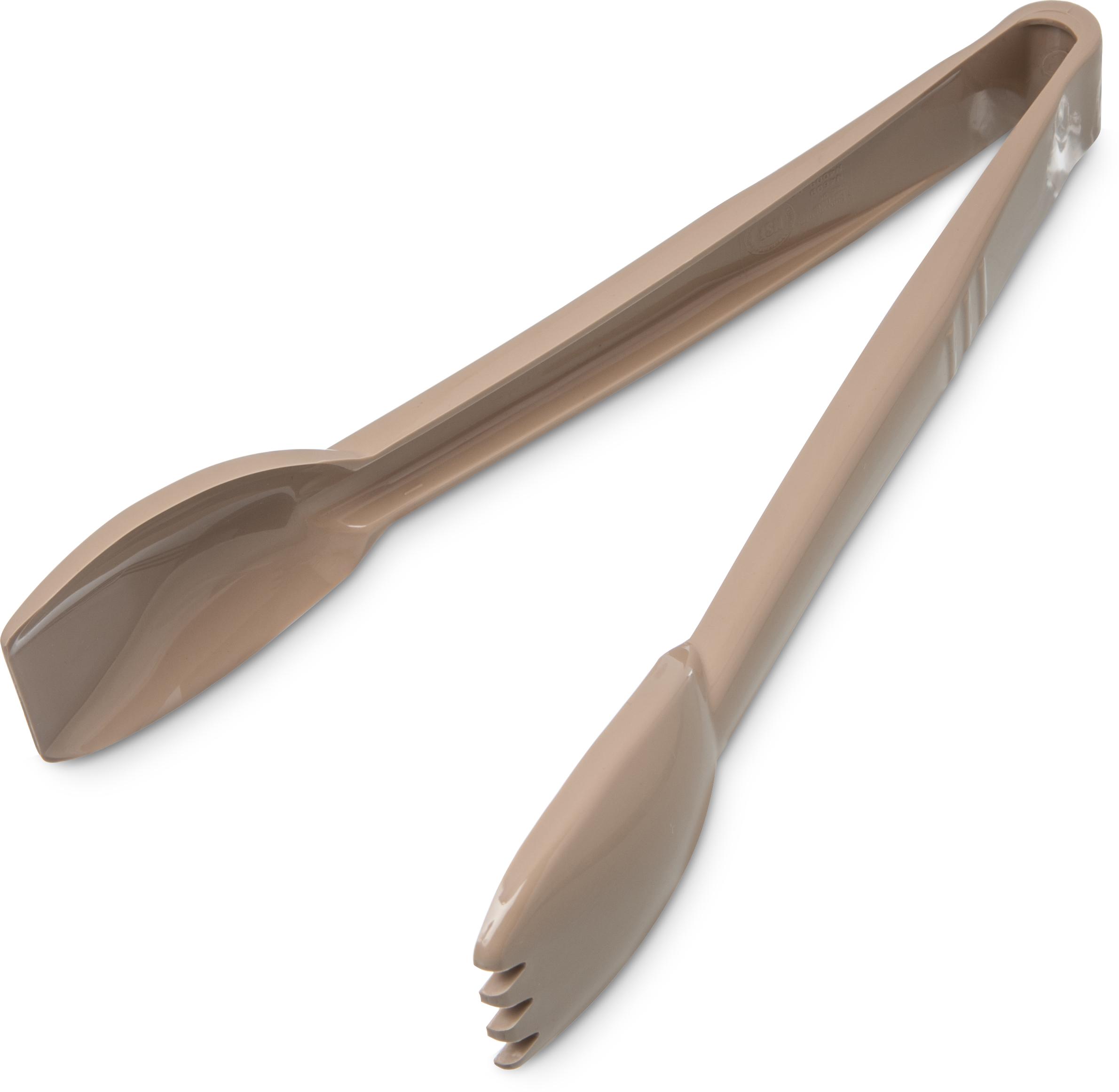 Carly® Salad Tong, 9"L, Temperature Range Up To 300° F, Dishwasher Safe, Plastic, Beige, Nsf - 12 Per Case