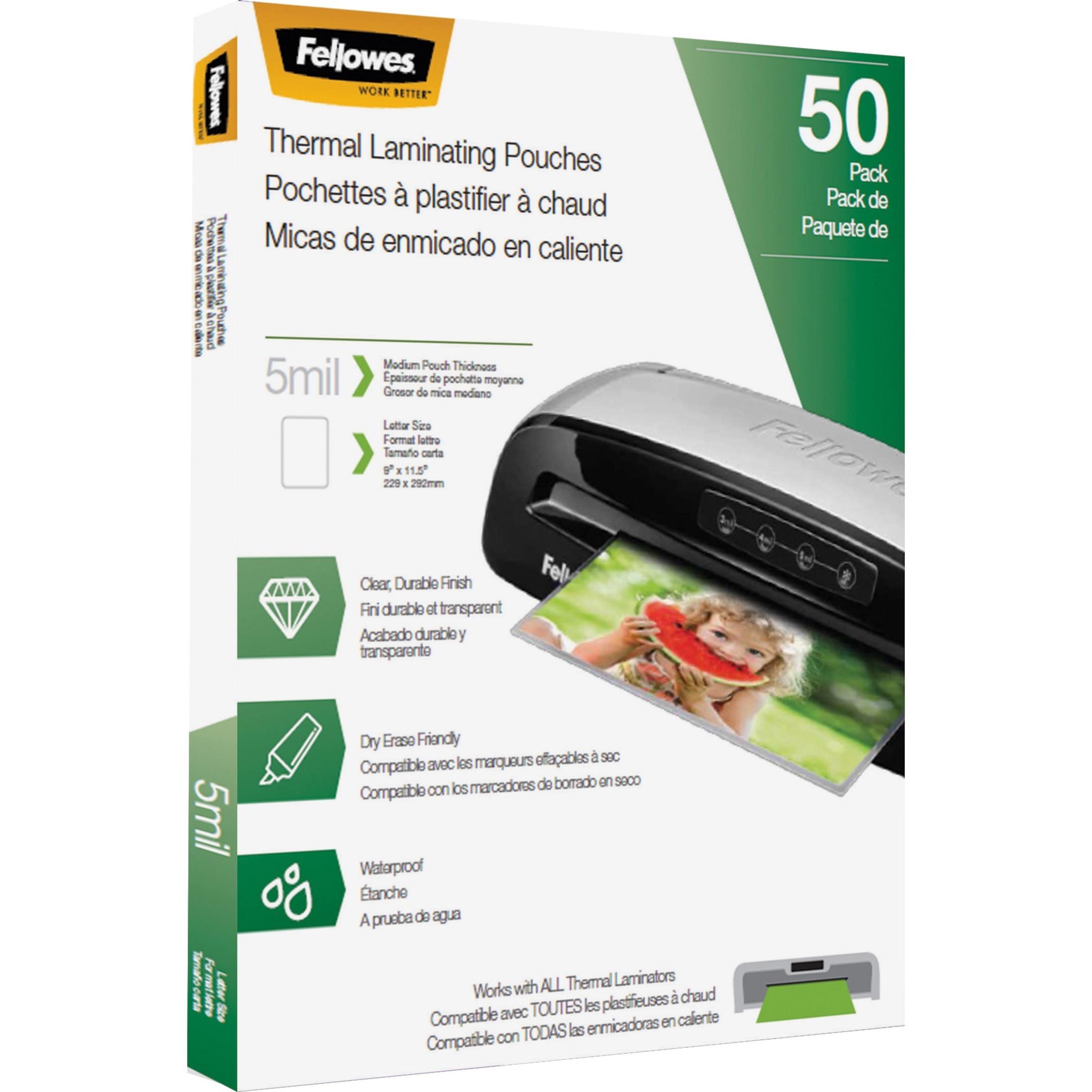 Laminating Pouches, Ltr, 5mil, 50/PK, CL