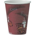 SOLO® Solo Bistro Design Hot Drink Cups, Paper, 8oz, Maroon, 500/Carton