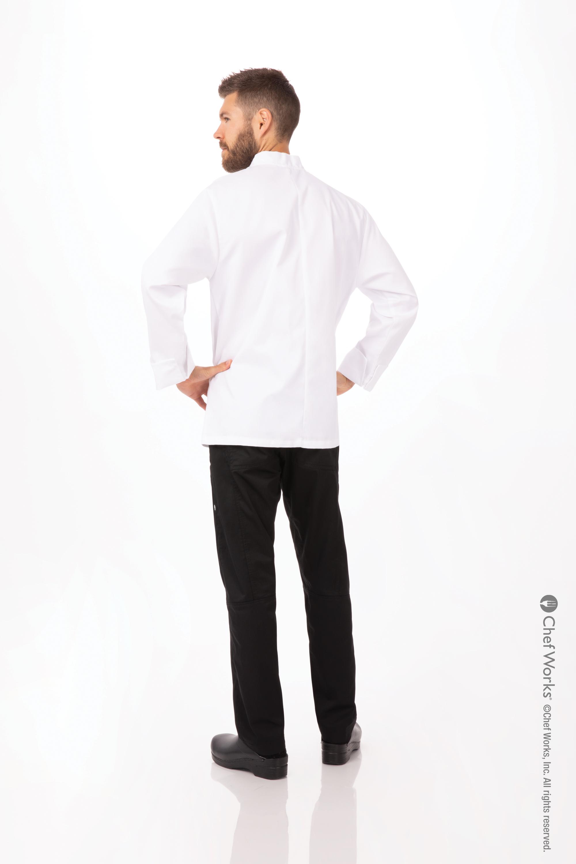 LE MANS Basic Chef Coat, White - Size: X-Large