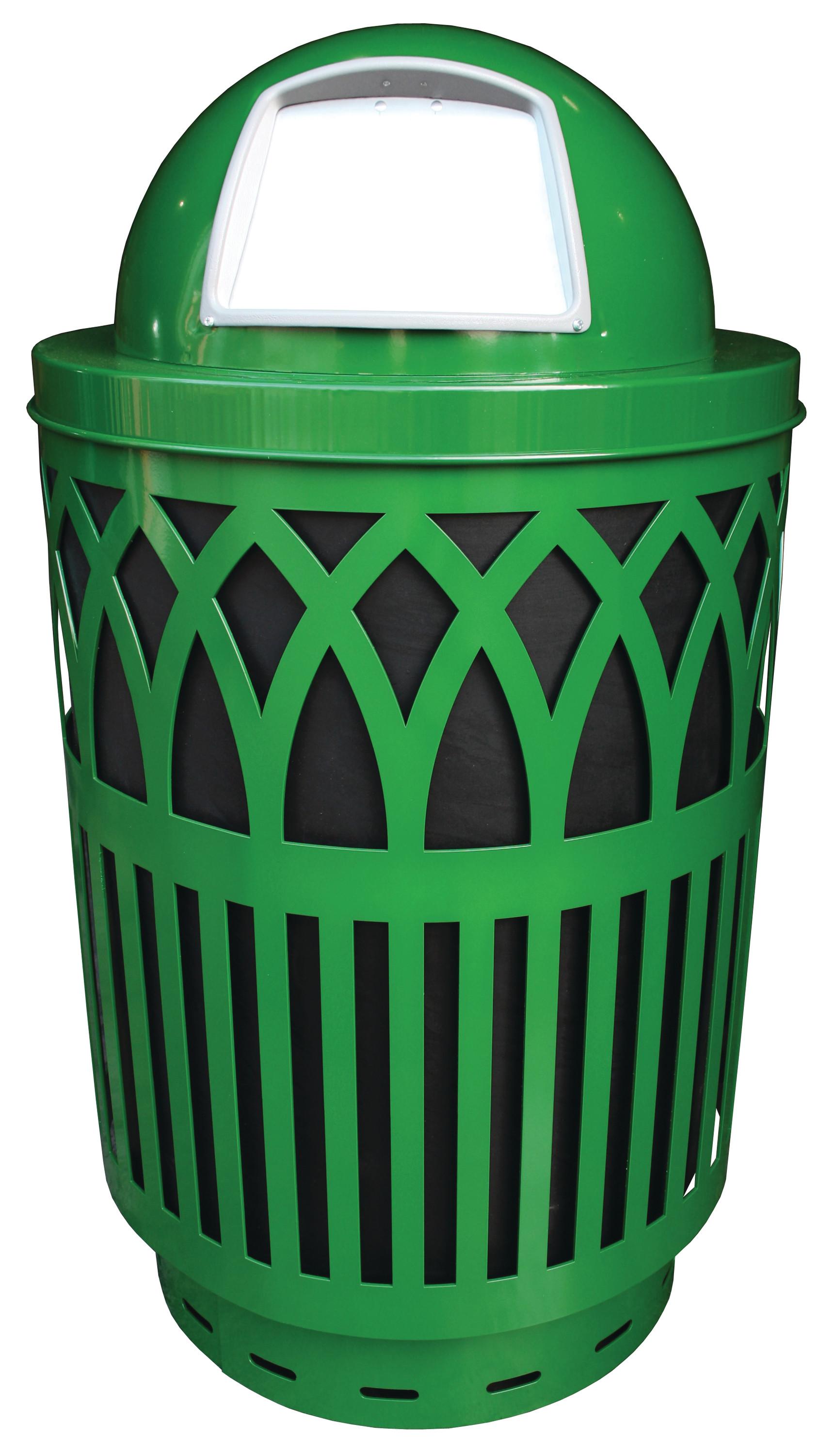 Witt Outdoor Sawgrass Waste Receptacle, 40 Gal, Dome Top, Laser Cut ...