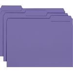Interior Folder, 1/3 Cut Tab, Letter, 100/BX, Purple