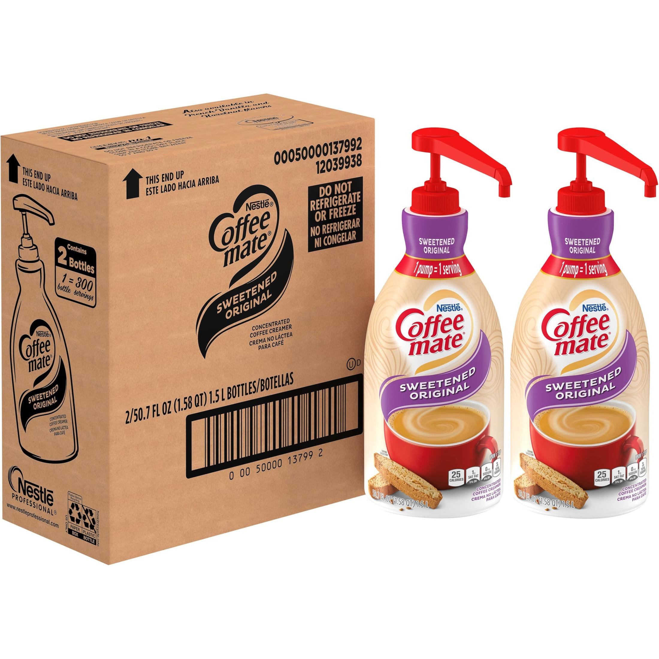 Coffee mate Sweetened Original Gluten-Free Liquid Creamer - Pump Bottle, 50.72oz (Pack of 2)
