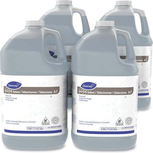 Diversey™ Suma Select A7 Rinse Aid, Warewashing, 1 gal Bottle, 4