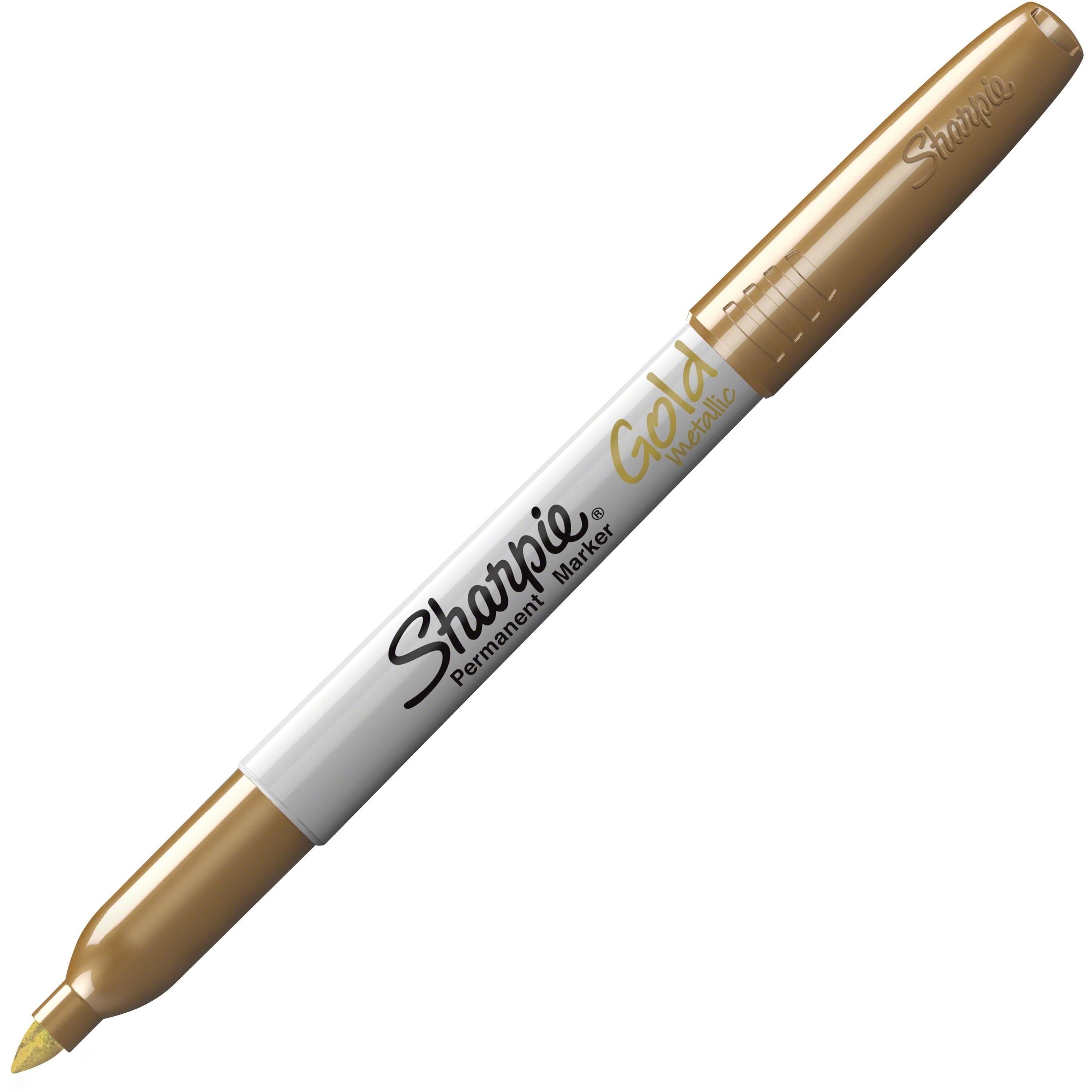 Sharpie Metallic Markers, Fine, 12/DZ, Gold