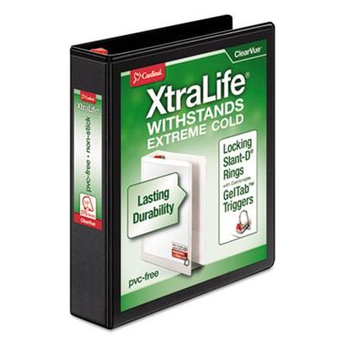 Cardinal XtraLife ClearVue Non-Stick Locking Slant-D Binder 6/" Cap 11 x 8 1//2