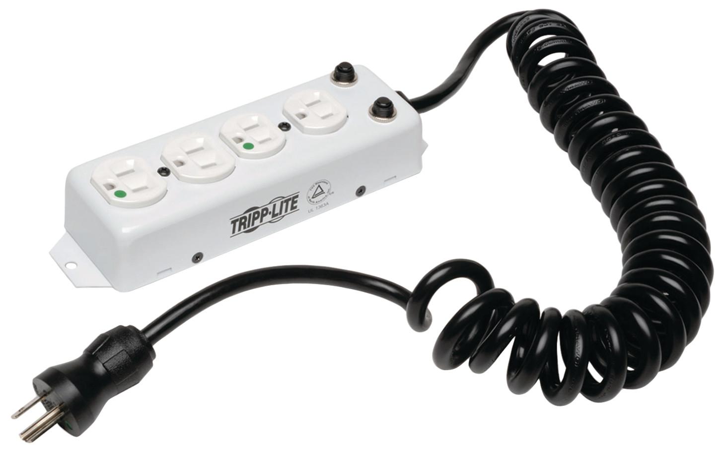 Medical-Grade Power Strip with Four Outlets, Intended for Resident Areas