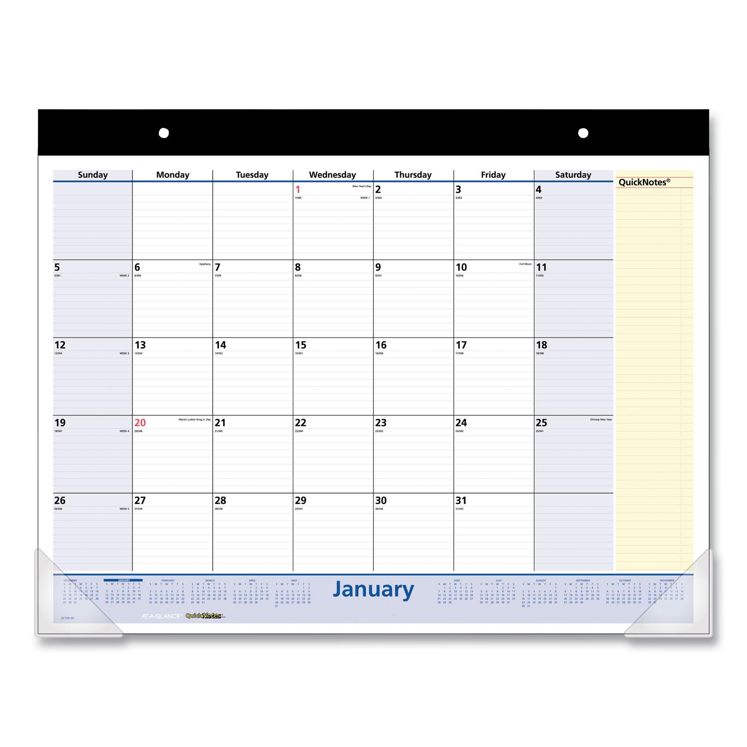 AT-A-GLANCE® QuickNotes Desk Pad, 22 x 17,