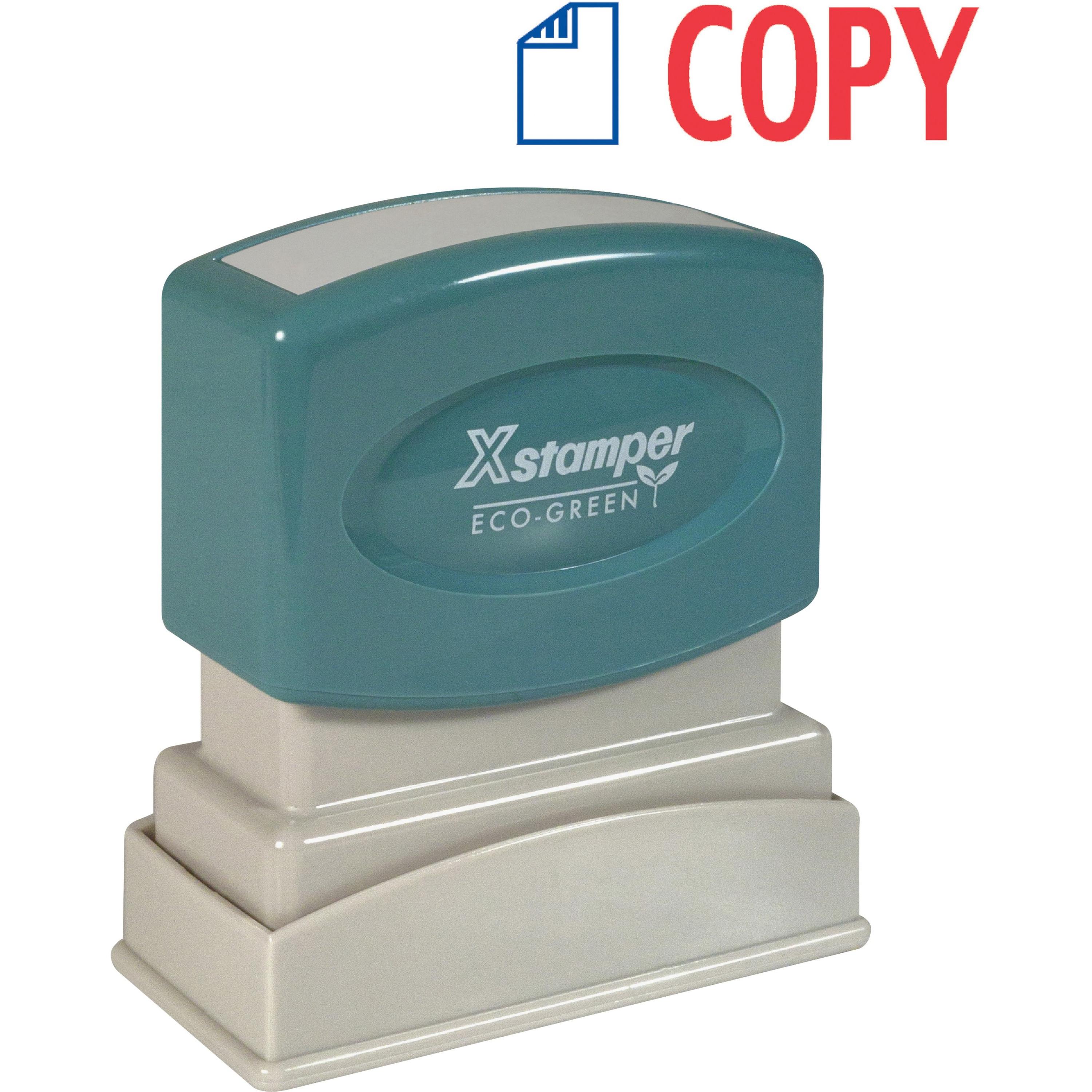 "Copy" Ink Stamp, 1/2"x1-5/8", Blue/Red Ink