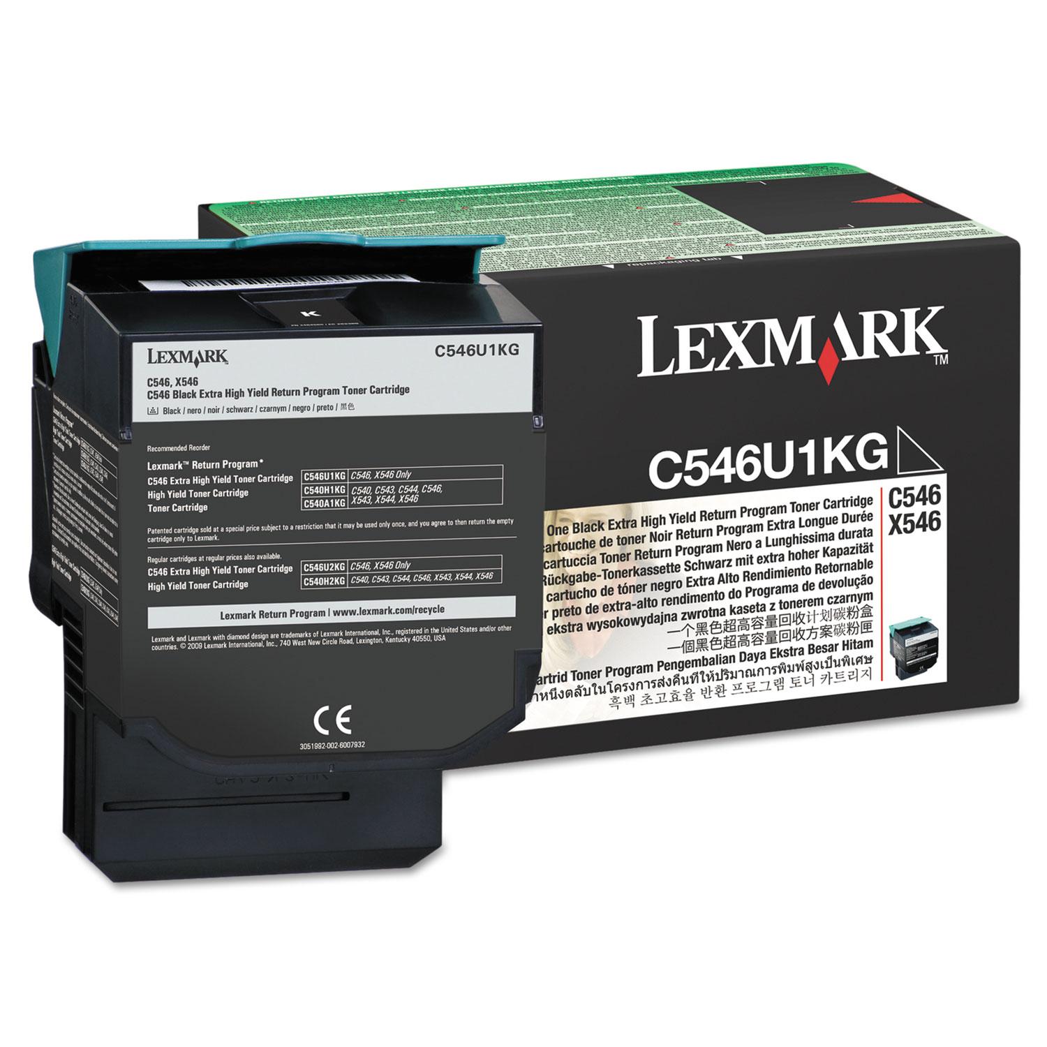 C546U1KG Return Program Extra High-Yield Toner, 8,000 Page-Yield, Black C546U1KG Return Program Extra High-Yield Toner, 8,000 Page-Yield, Black