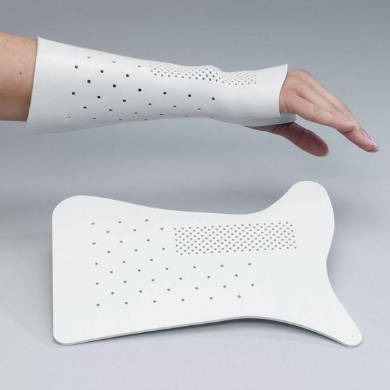 Rolyan Ulnar Gutter Wrist Splint, Solid 1/8" (3.2mm) White , Large 3/PK
