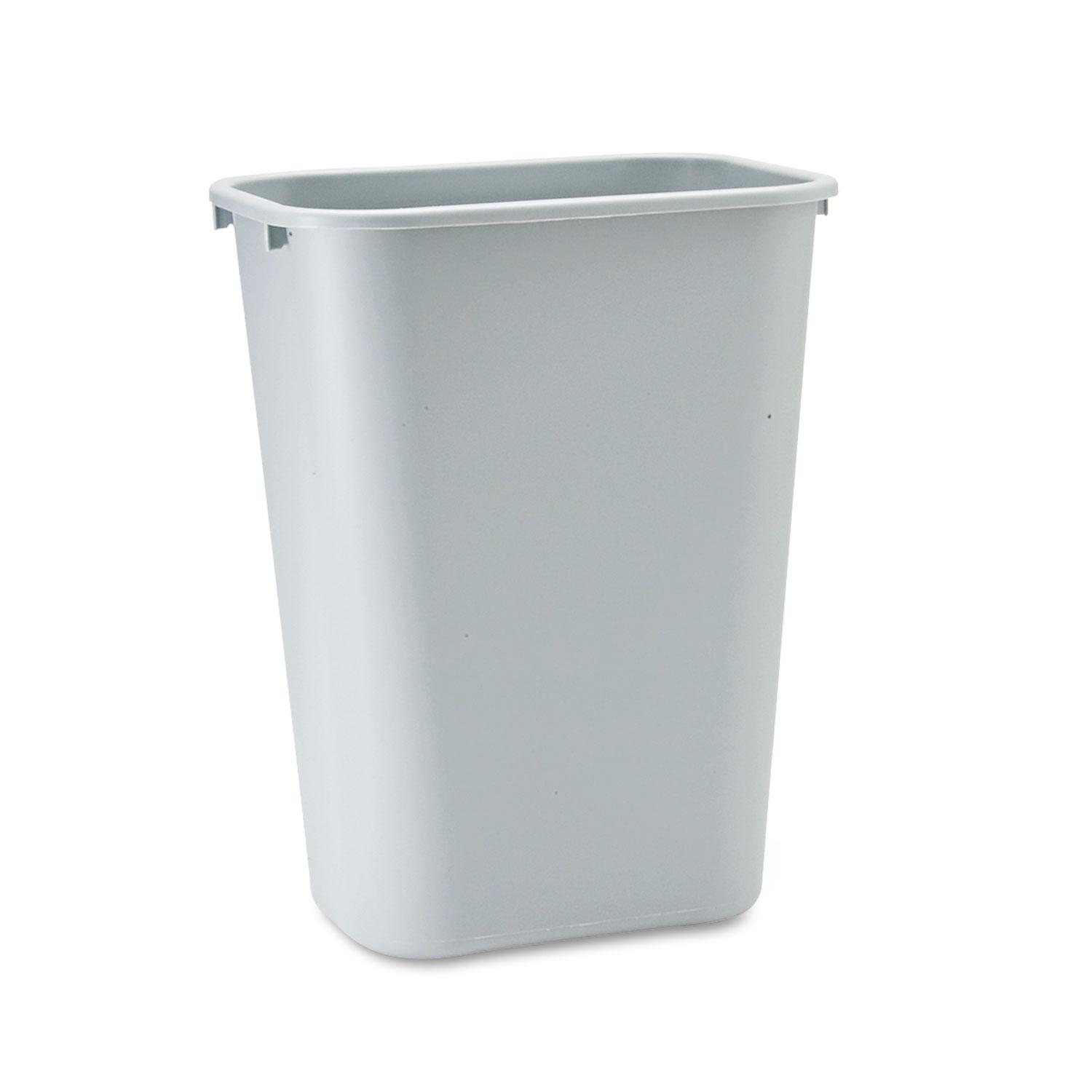 Rubbermaid Deskside Recycling Container, 10 1/4 Gallon, Rectangular, Plastic, Gray