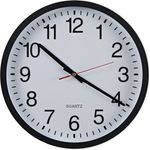 Universal® Round Wall Clock, 12 5/8" dia., Black
