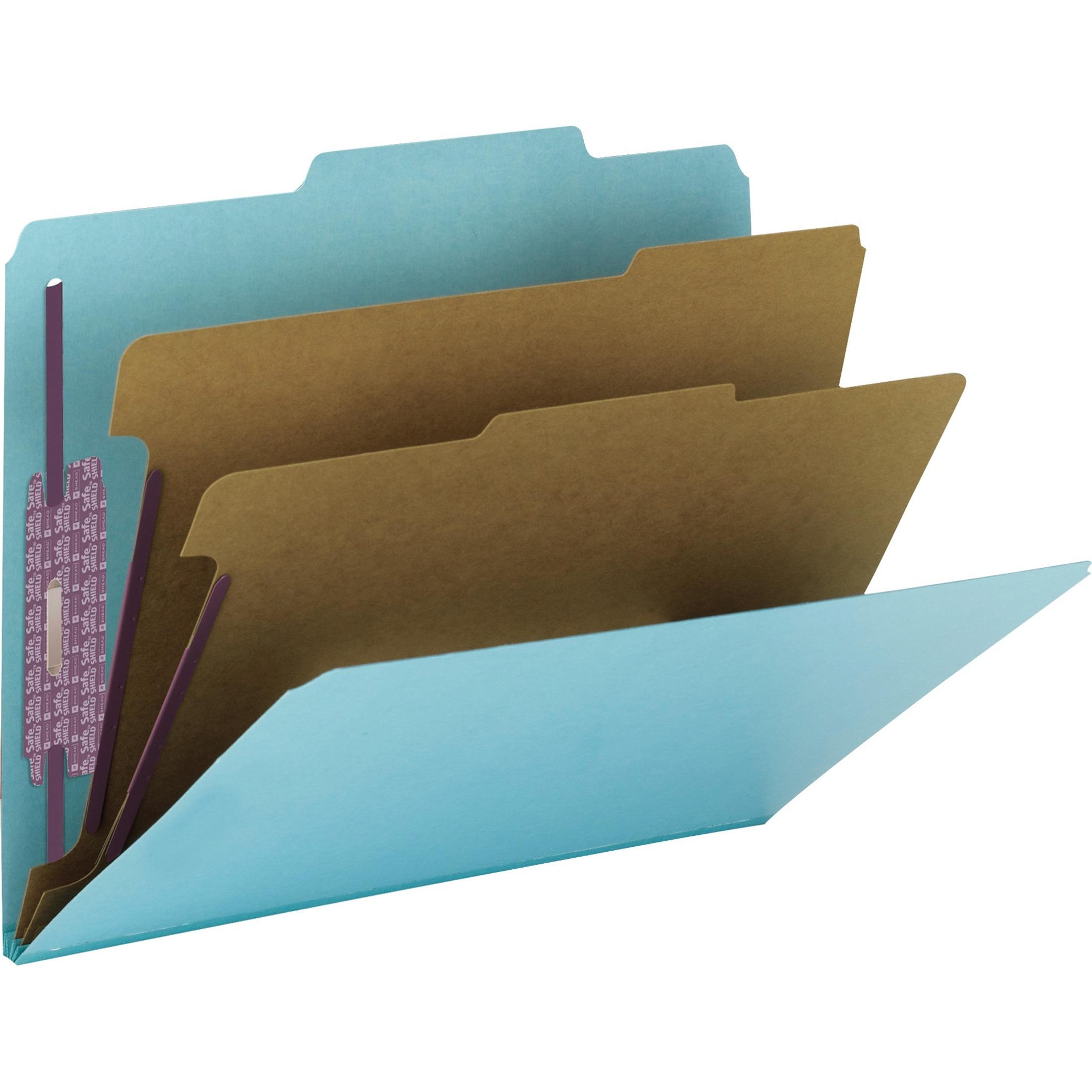 Classification Folders, 2 Dividers, Legal, 10/BX, Blue (HH894) | Direct ...