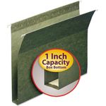 Smead 1" Capacity Box Bottom Hanging File Folders, Letter, Green, 25/Box