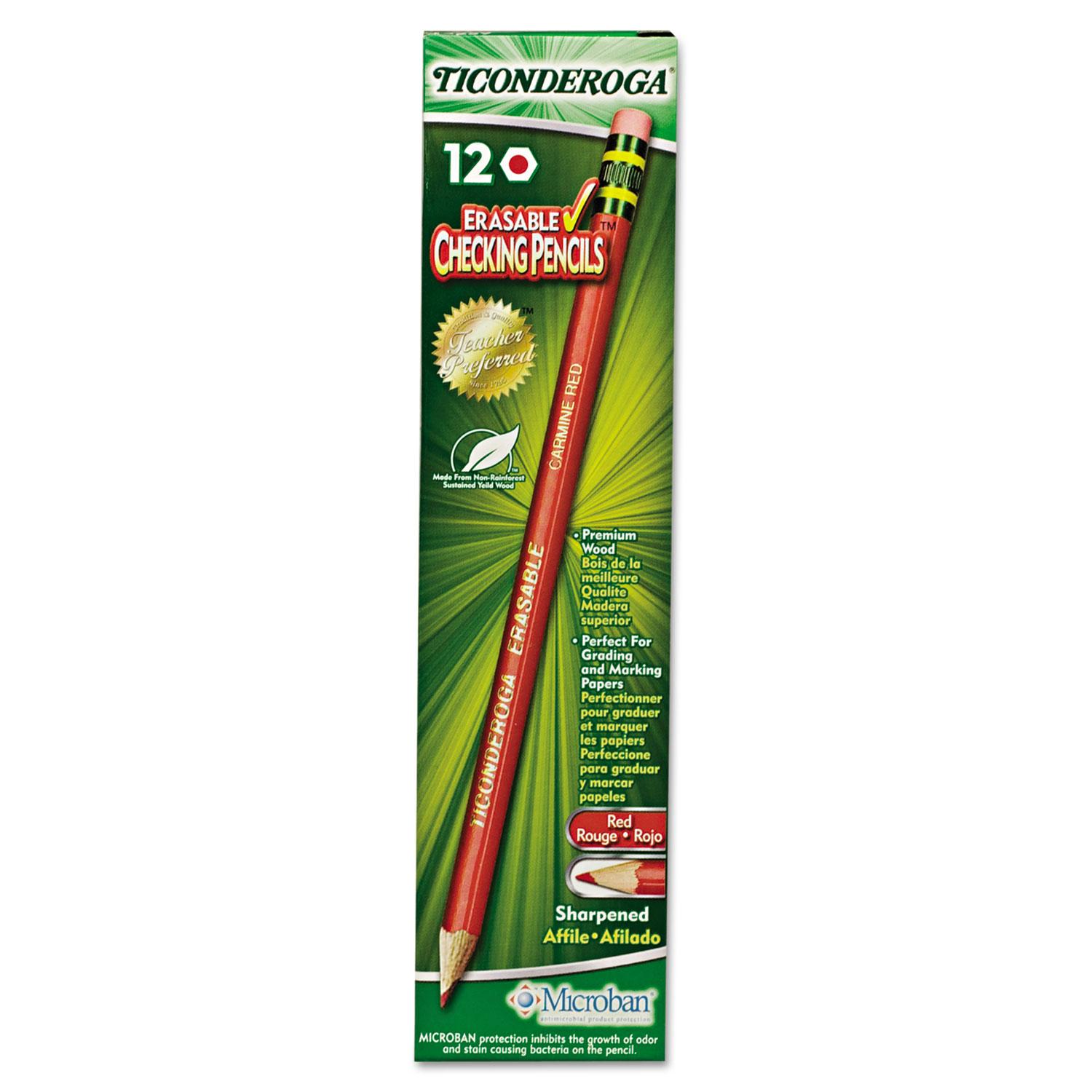 Ticonderoga® Ticonderoga Erasable Colored Pencils, 2.6 mm, CME Lead/Barrel, Dozen