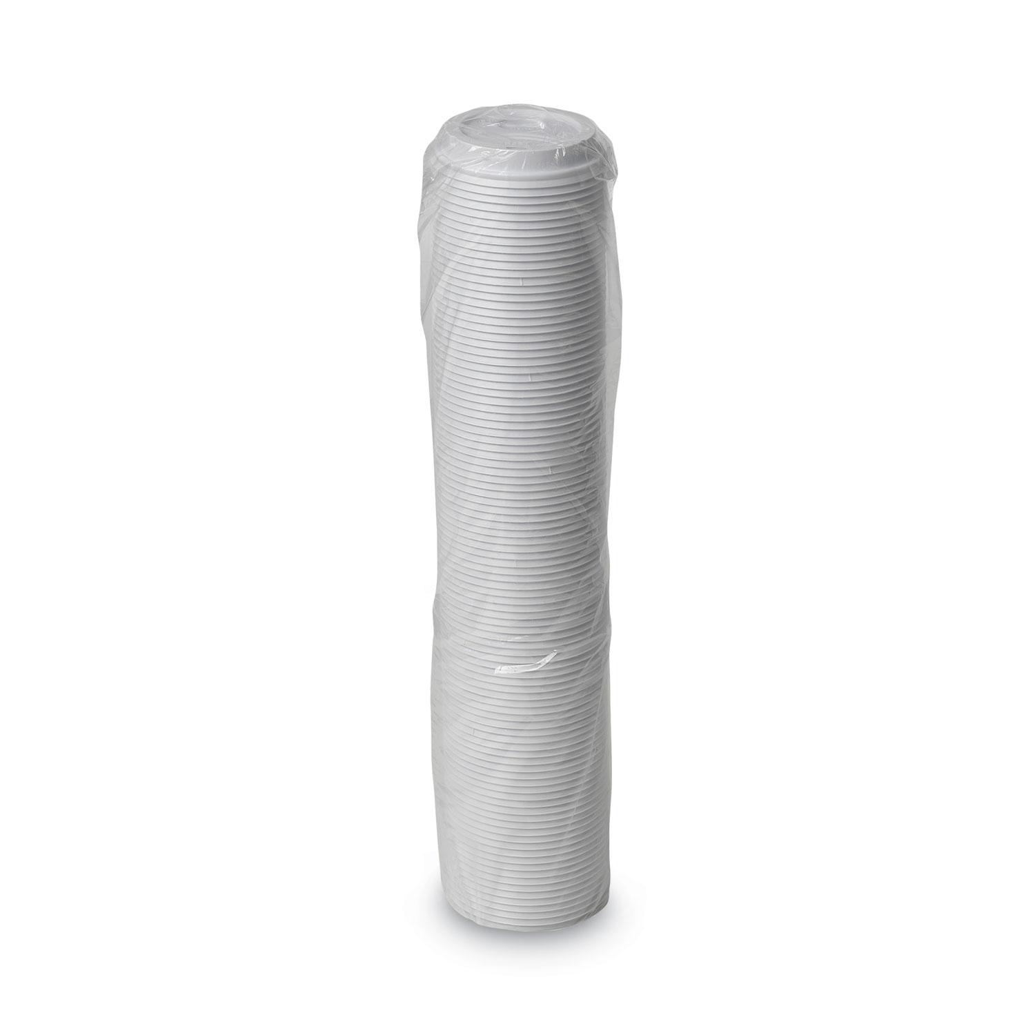 Dixie® Dome Drink-Thru Lids, Fits 12 oz. & 16 oz. Paper Hot Cups, White, 100/Pack
