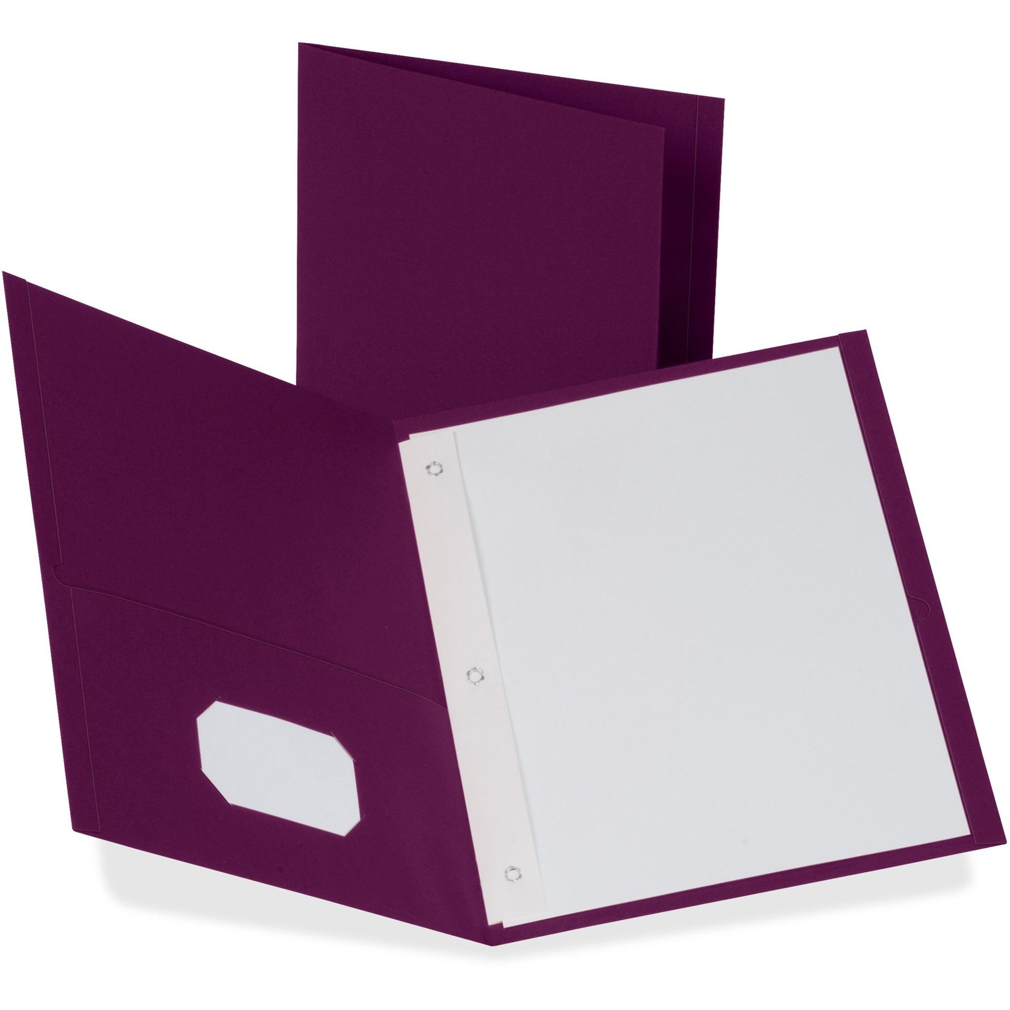 Twin Pocket Portfolio,w/Fstnrs,11"x8-1/2",25/BX,Burgundy