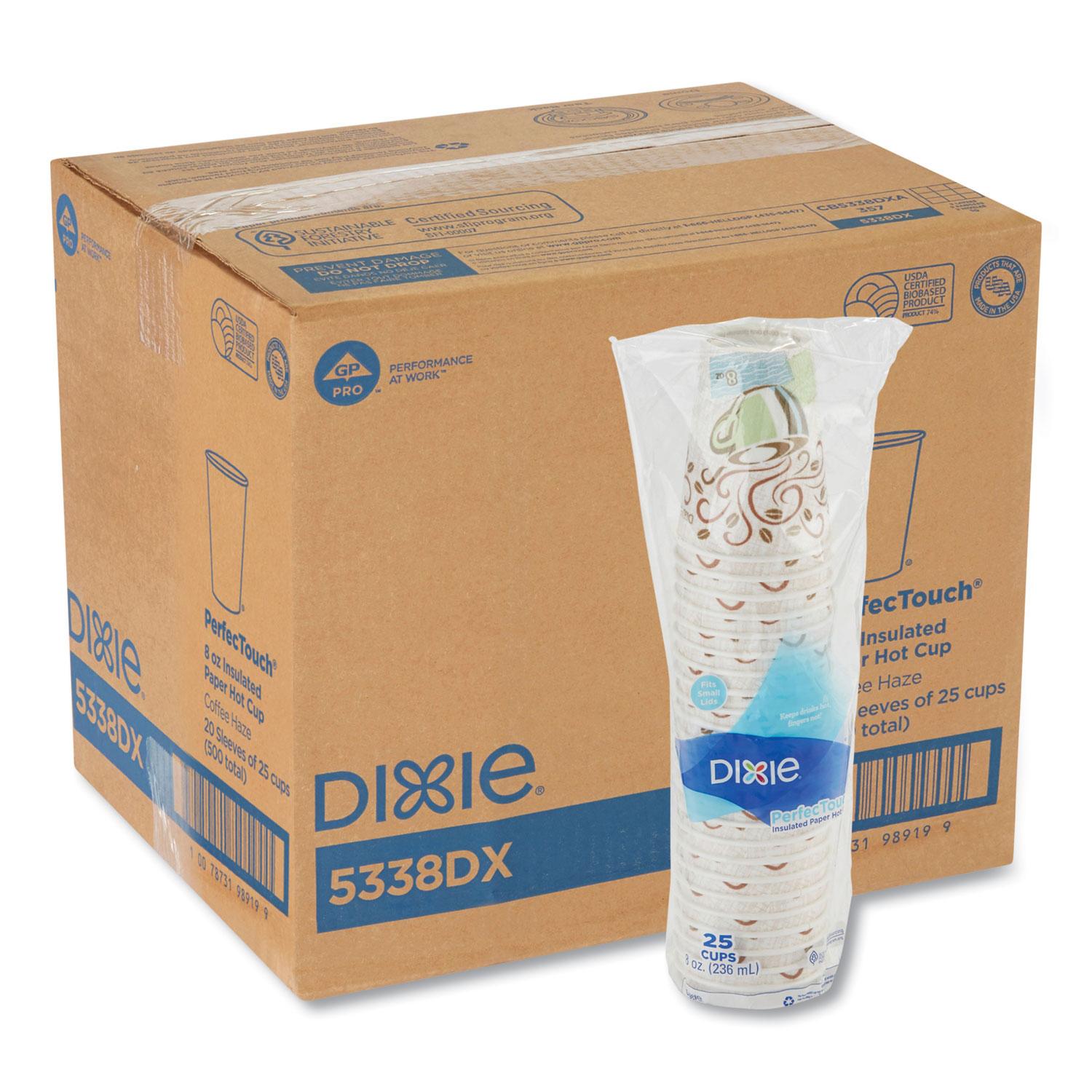 Dixie® Hot Cups, Paper, 8oz, Coffee Dreams Design, 500/Carton