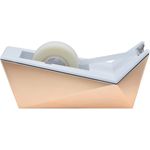Scotch® Facet Design One-Handed Dispenser, with 3/4 x 350 Tape Roll, 1" Core, Copper