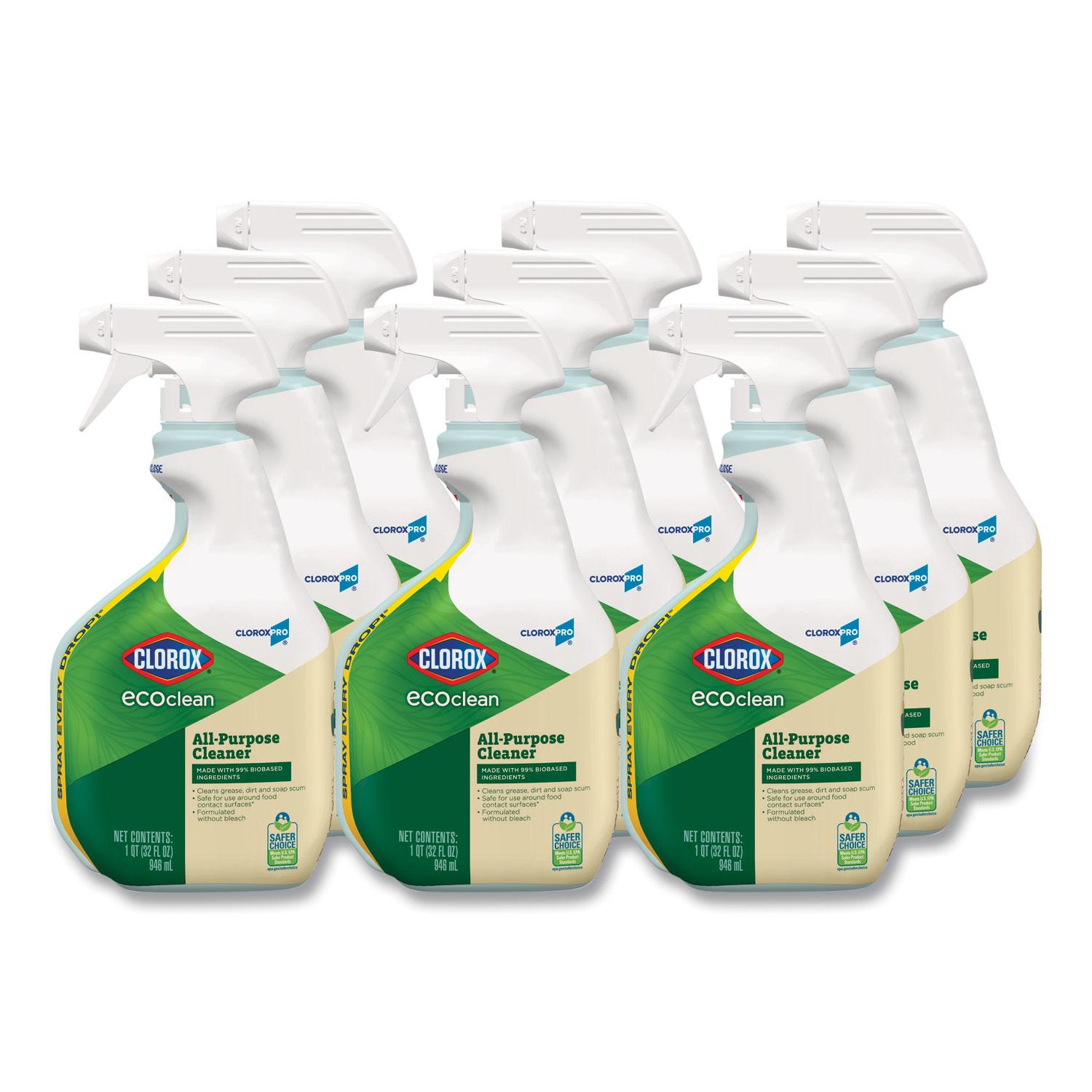 Clorox Pro EcoClean All-Purpose Cleaner, Unscented, 32 oz Spray Bottle, 9/Carton