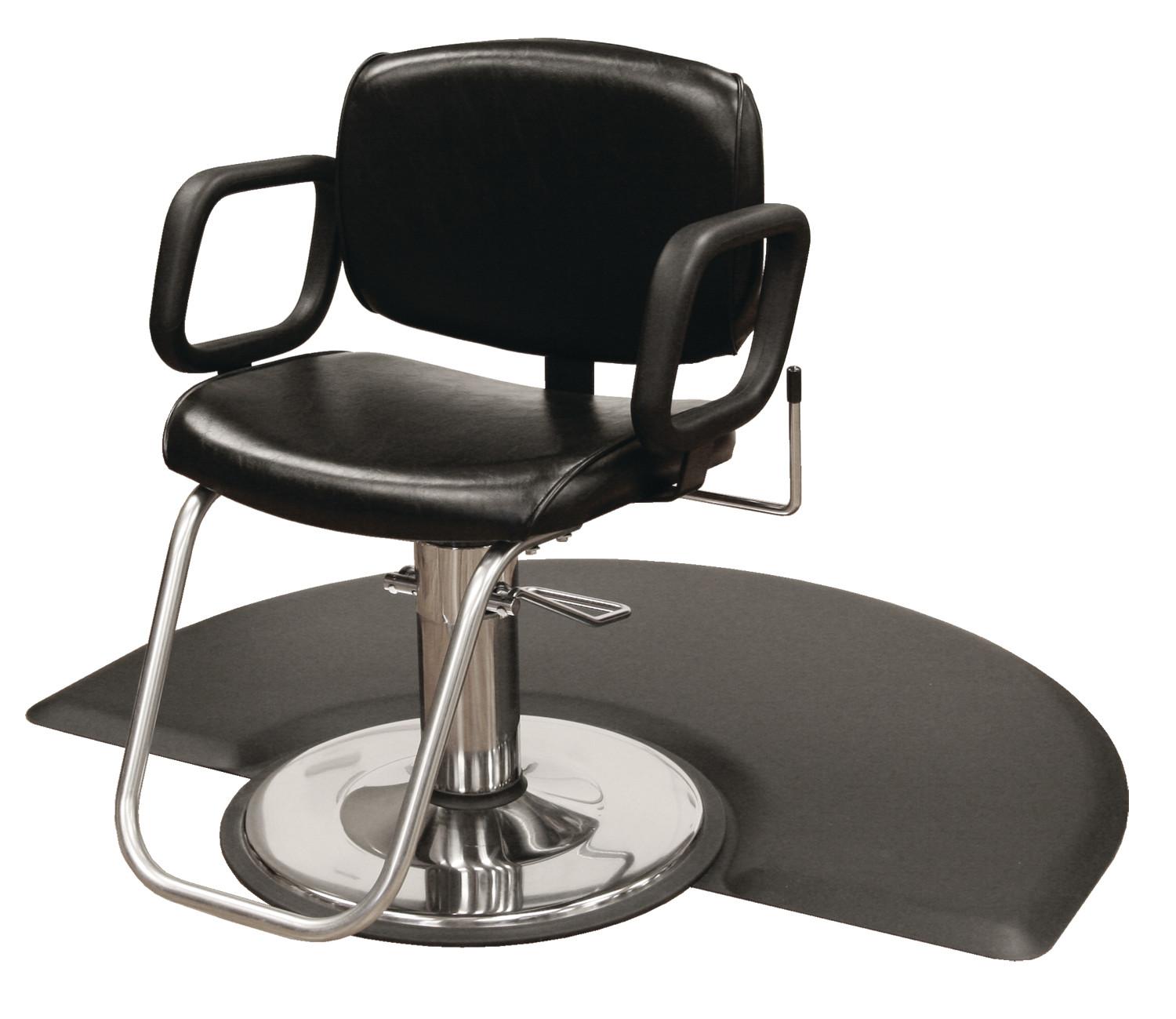 QSE Hydraulic Styling Chair w/ Reclining Back, G Base - Fabric: Wallaby Charcoal