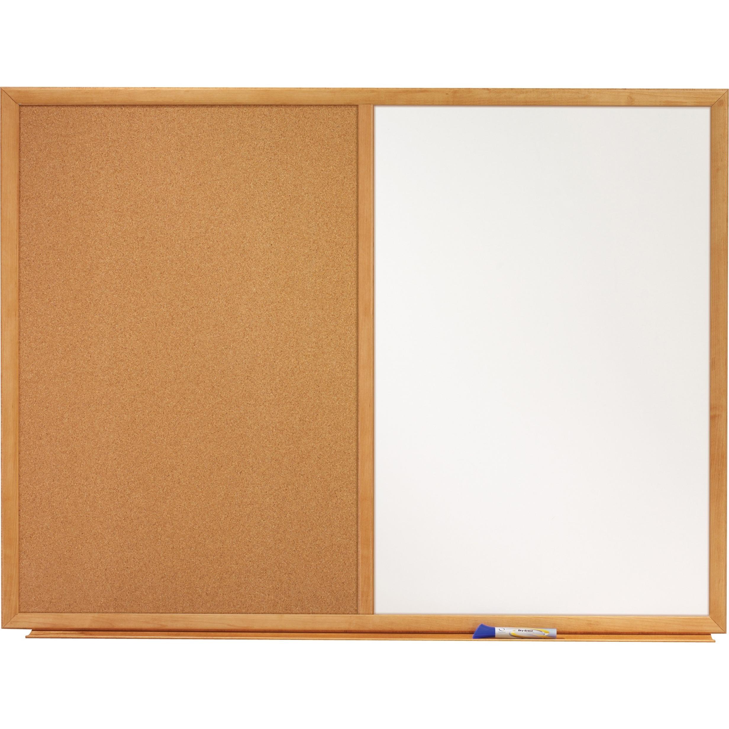 Dry Erase/Cork Board, 3' x 2', Oak Frame