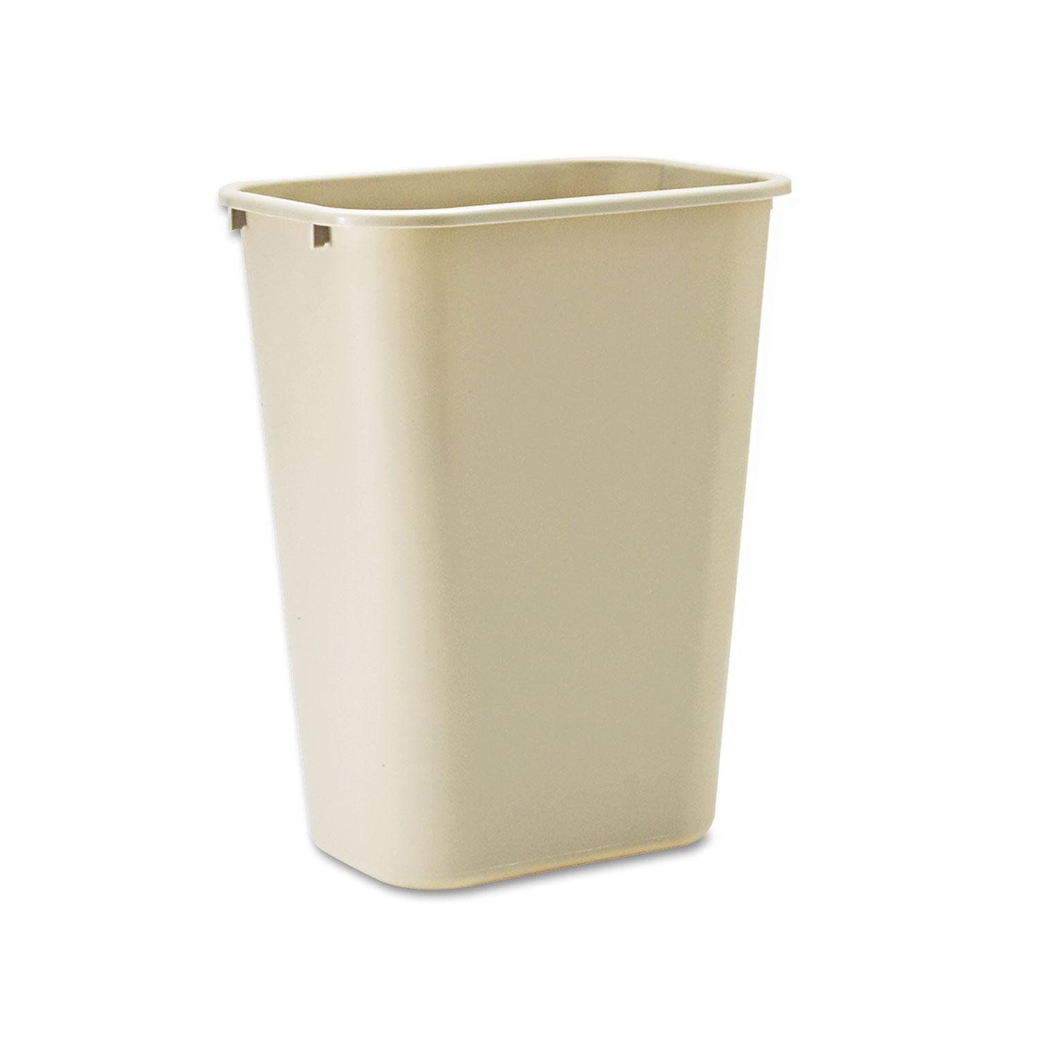 Rubbermaid Deskside Recycling Container, 10 1/4 Gallon, Rectangular, Plastic, Beige