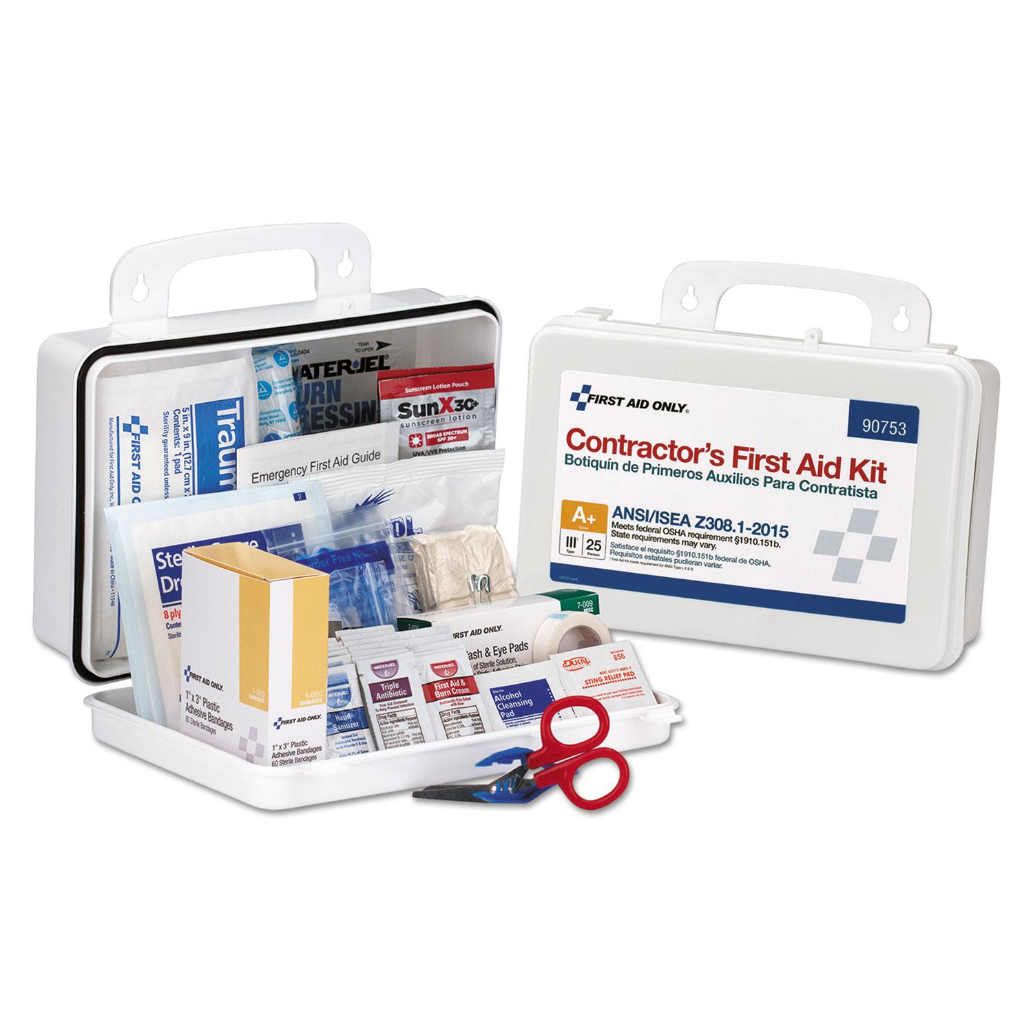 First Aid Only™ Contractor ANSI Class A+ First Aid Kit for 25 People, 128 Pieces